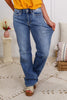 Judy Blue Reg/Plus Disorderly Conduct Contrast Wash Wide Leg Jeans