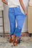 Bluebird Lane Blue Tummy Control Wide Crop Judy Blue Jeans