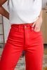Rockin Robin Red Tummy Control Wide Crop Judy Blue Jeans