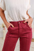 Judy Blue Reg/Plus Brilliant Burgundy Front Seam Straight Jeans