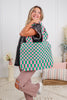 Checkerboard Lazy Wind Big Bag in Pink & Green