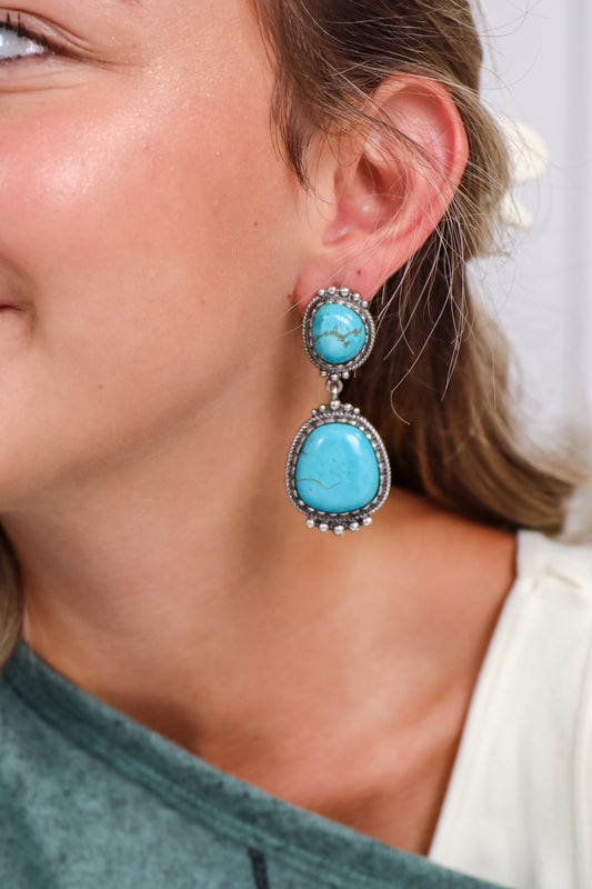 Rodeo Turquoise Dangle Earrings