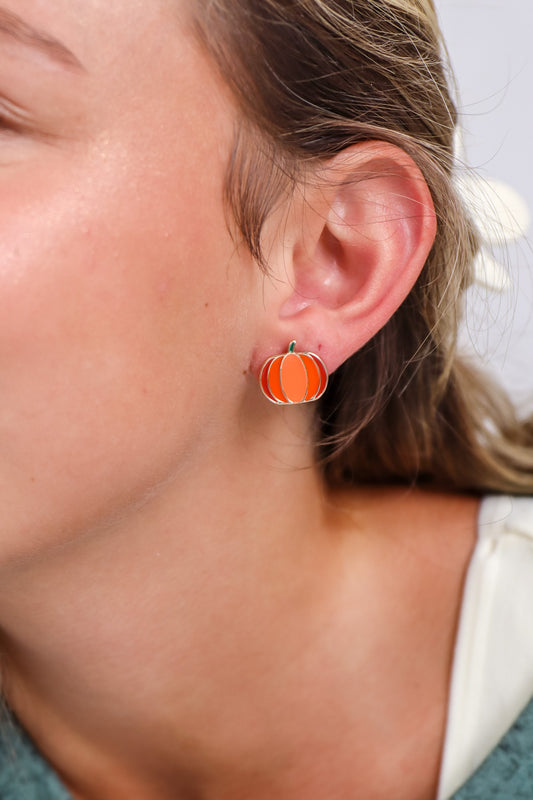 Autumn Pumpkin Stud Earrings