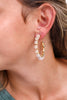 Clear Bead Hoop Earrings