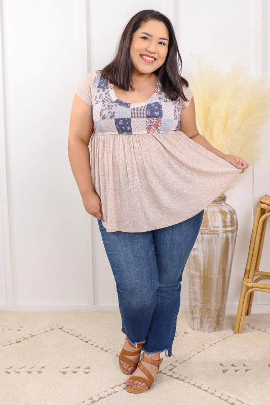 Strawberry Wine Patchwork Top