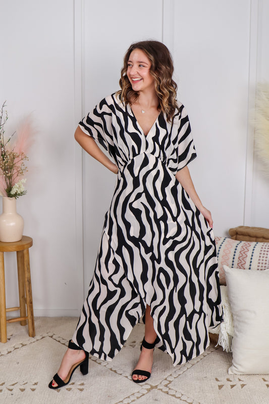Savannah Soiree Zebra Print Dress