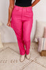 Judy Blue Reg/Plus Hi Barbie Tummy Control Pink Faux Leather Pants
