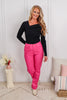 Judy Blue Reg/Plus Hi Barbie Tummy Control Pink Faux Leather Pants
