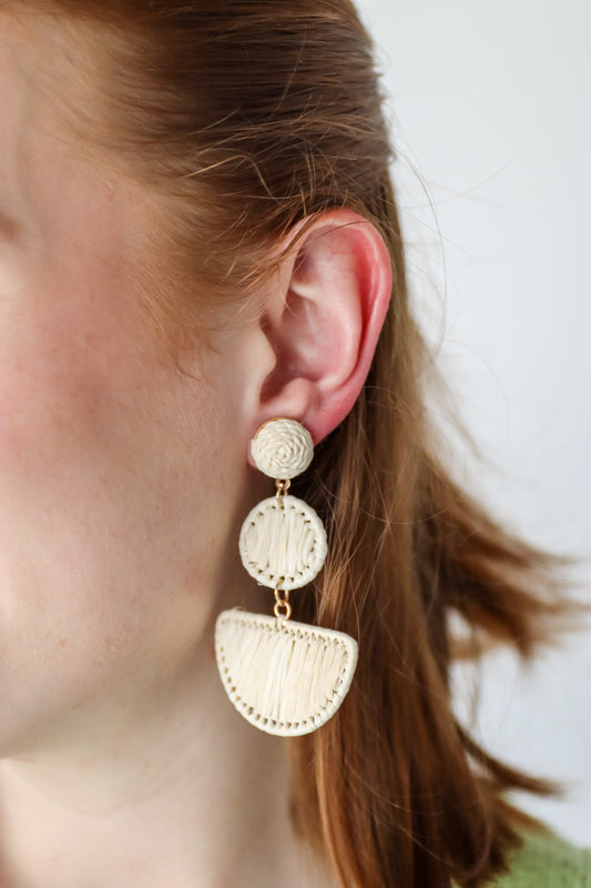 Boho Charm Raffia Dangle Earrings