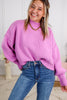 Side Slit Cropped Sweater in Mauve