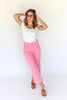 Tickled Pink Tummy Control Crop Wide Leg Judy Blue Jeans