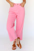 Tickled Pink Tummy Control Crop Wide Leg Judy Blue Jeans