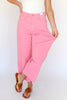 Tickled Pink Tummy Control Crop Wide Leg Judy Blue Jeans