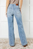 High Rise Side Seam Detail Wide Leg Jeans