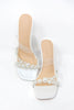 Clear Intentions Pearl Strap Heels