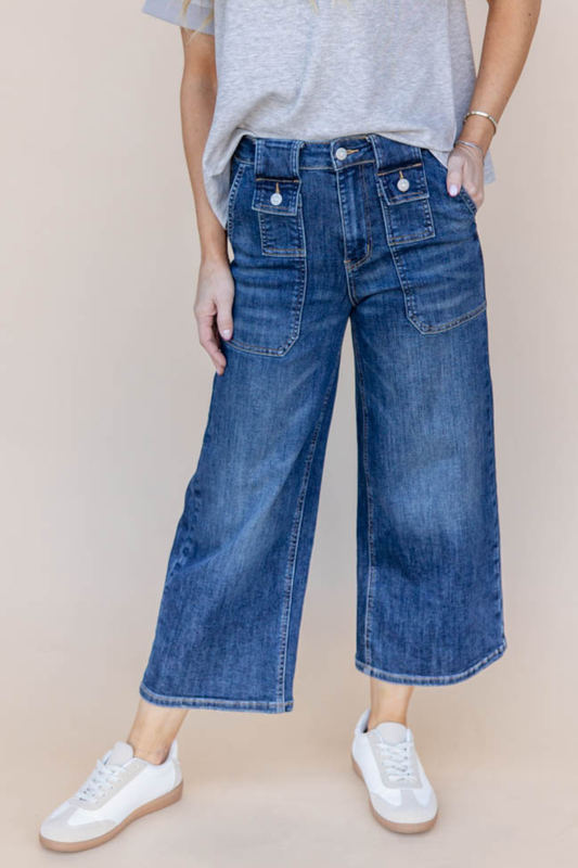 Lucky Break Crop Wide Crop Utility Jeans