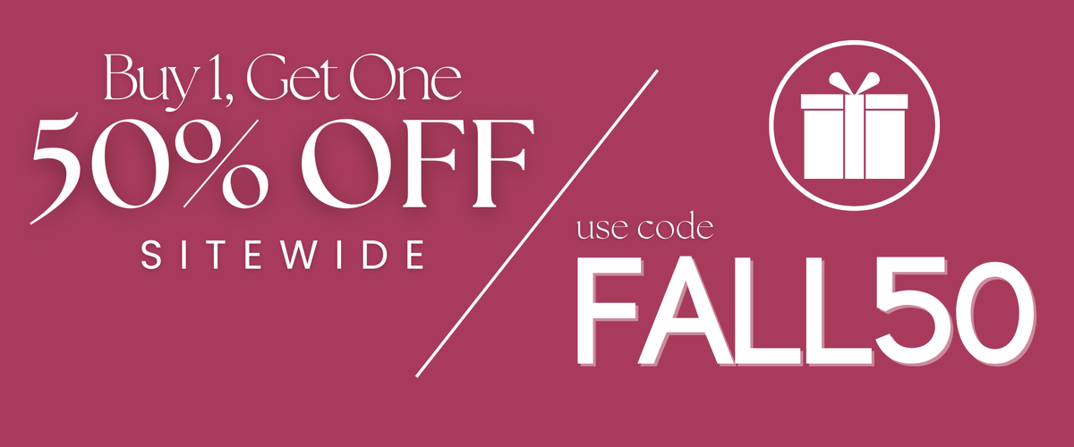 FALL50 sale at Charming & Main! Buy one, get one 50% off sitewide on women's jeans, tops, sweaters, shoes, jewelry, and new arrivals. Use code FALL50
