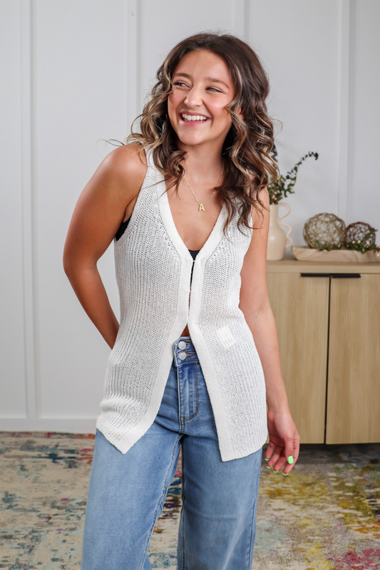 Sleek & Simple Sleeveless Sweater Top