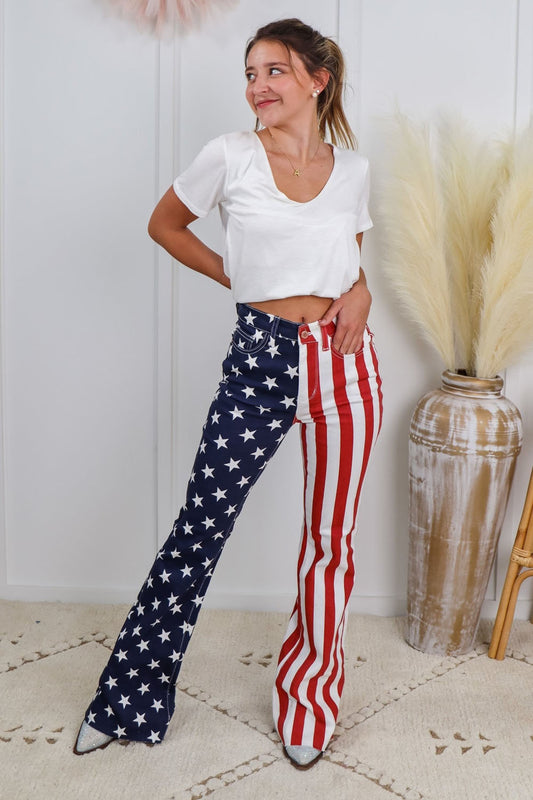 Judy Blue Reg/Plus Party in the USA Flare Jeans