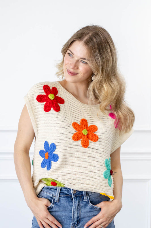 Floral Fantasy Knit Sweater