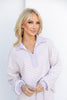 Line & Shine Collared Top And Skirt Set