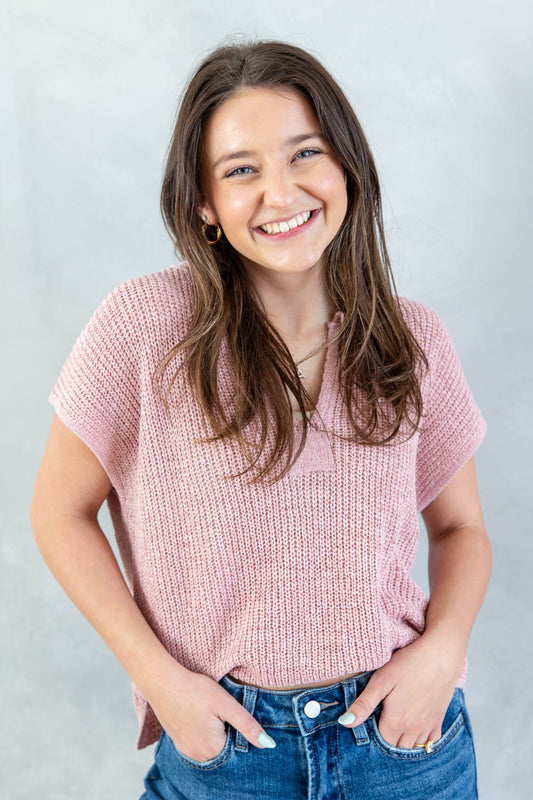 Sunny Season Short Sleeve Knit Top