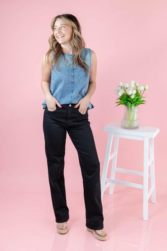 Midnight Move Black Straight Leg Jeans