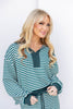 Line & Shine Collared Top And Skirt Set