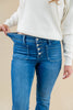 Dream Catcher Mid Rise Trouser Hem Flare Jeans