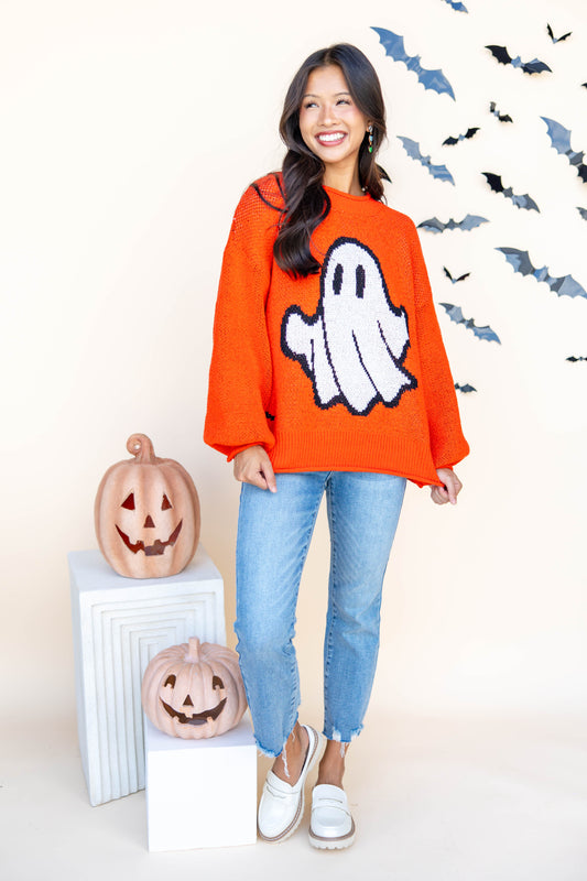 Boo Crew Ghost Knit Sweater
