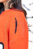 Boo Crew Orange Knit Ghost Graphic Sweater