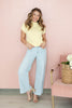 Barely Blue Bleach Wash Wide Leg Crop Jeans