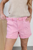 Candy Coated Pink Weekender Cuffed Denim Shorts