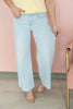 Barely Blue Bleach Wash Wide Leg Crop Jeans
