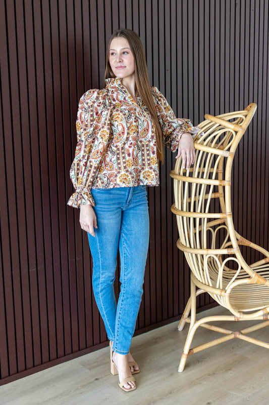 Paisley Wishes Long Sleeve Blouse