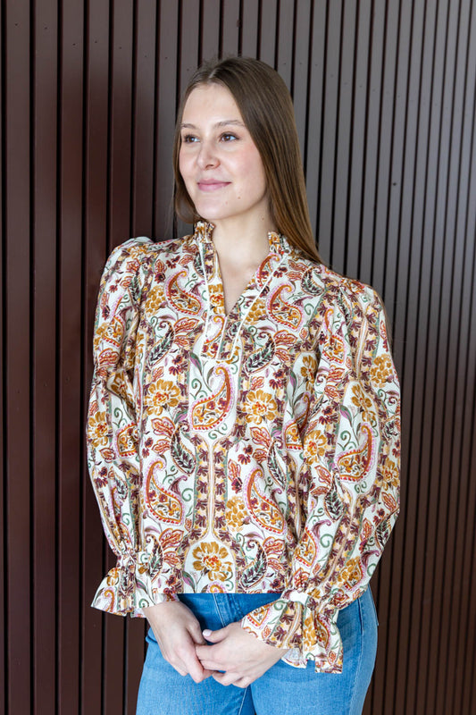Paisley Wishes Long Sleeve Blouse