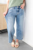 Flex Appeal Vintage Wash Wide Crop Jeans