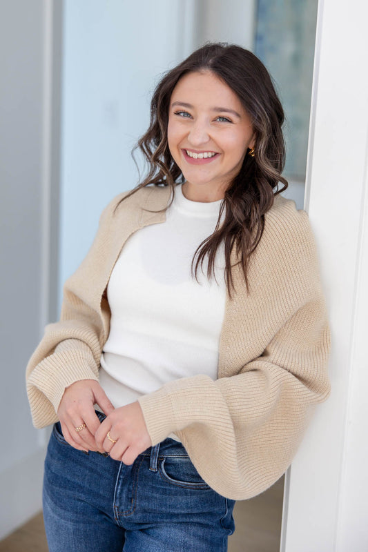 Fuzzy Hour Shrug Cardigan Sweater