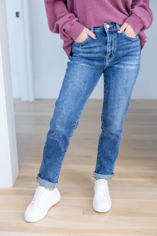 The Blueprint Bleach Splashed Boyfriend Jeans