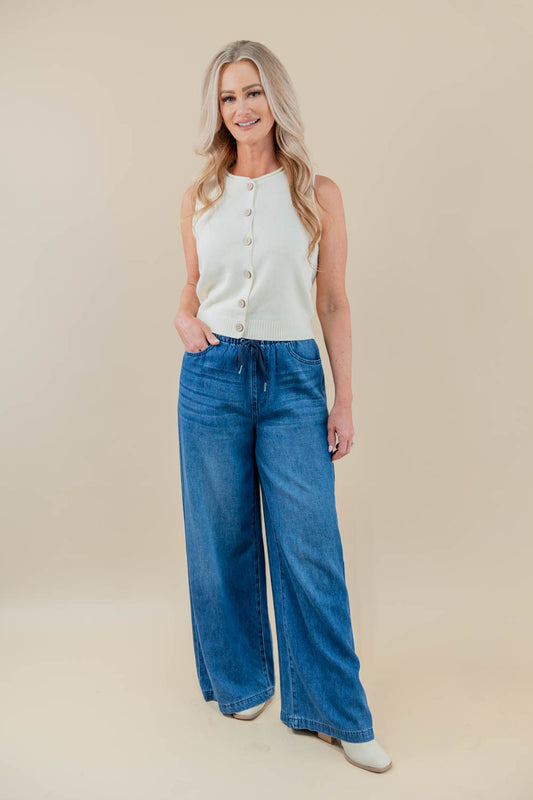Almost Famous Featherweight Palazzo Jeans