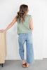 Flex Appeal Vintage Wash Wide Crop Jeans