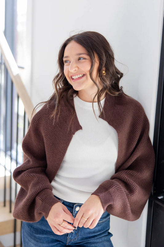 Fuzzy Hour Shrug Cardigan Sweater