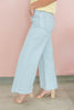 Barely Blue Bleach Wash Wide Leg Crop Jeans