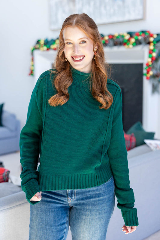 Fireplace Fits Mock Neck Sweater