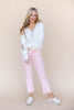 Bubblegum Blues Light Pink Crop Flare Vervet Jeans