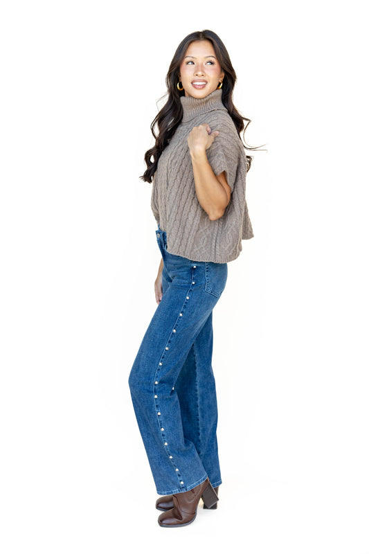 Studded Straight Leg Jeans