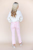 Bubblegum Blues Light Pink Crop Flare Vervet Jeans