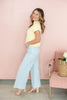 Barely Blue Bleach Wash Wide Leg Crop Jeans