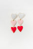 Triple Crush Heart Dangle Earrings