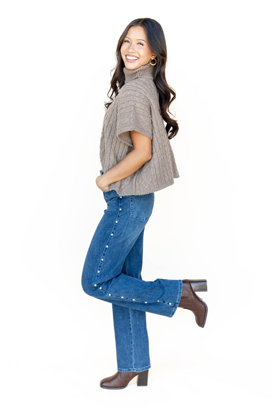 Studded Straight Leg Jeans